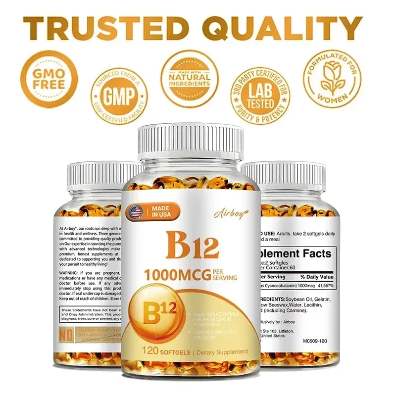 Vitamin B12 - for Mood Brain Nervous System Energy Metabolism Relieve Fatigue Heart Health — image 7