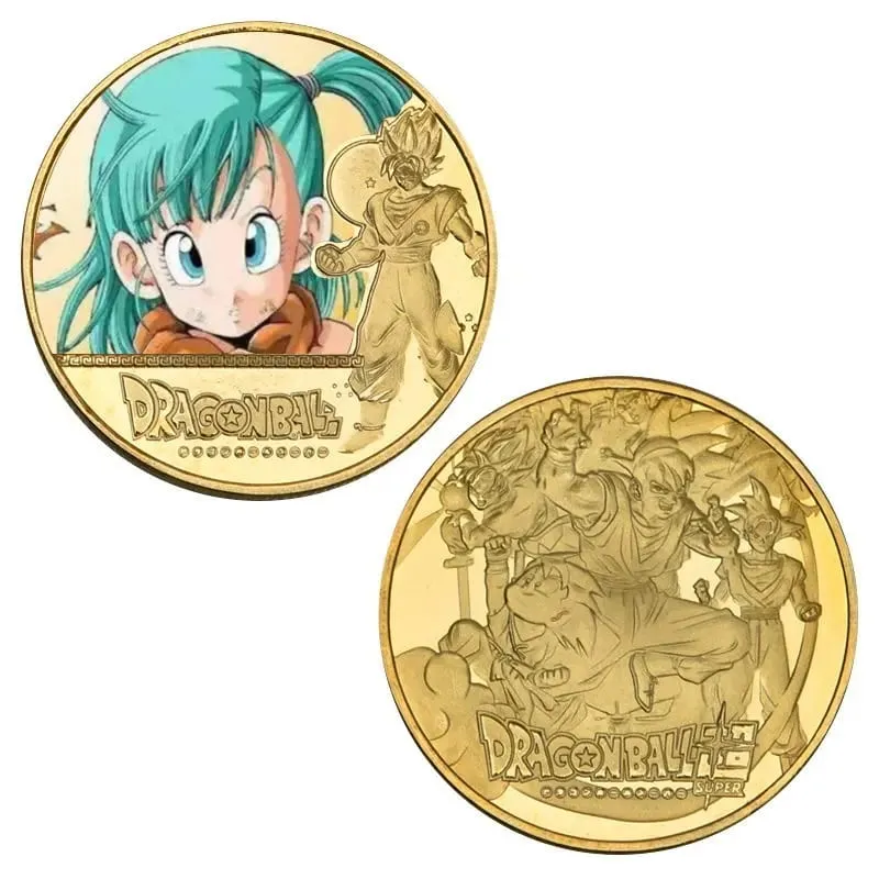 Dragon Ball Gold Plated Gold Coin Son Goku Vegeta Commemorative Coins Children Classic Anime Peripherals Collection Toy Souvenir