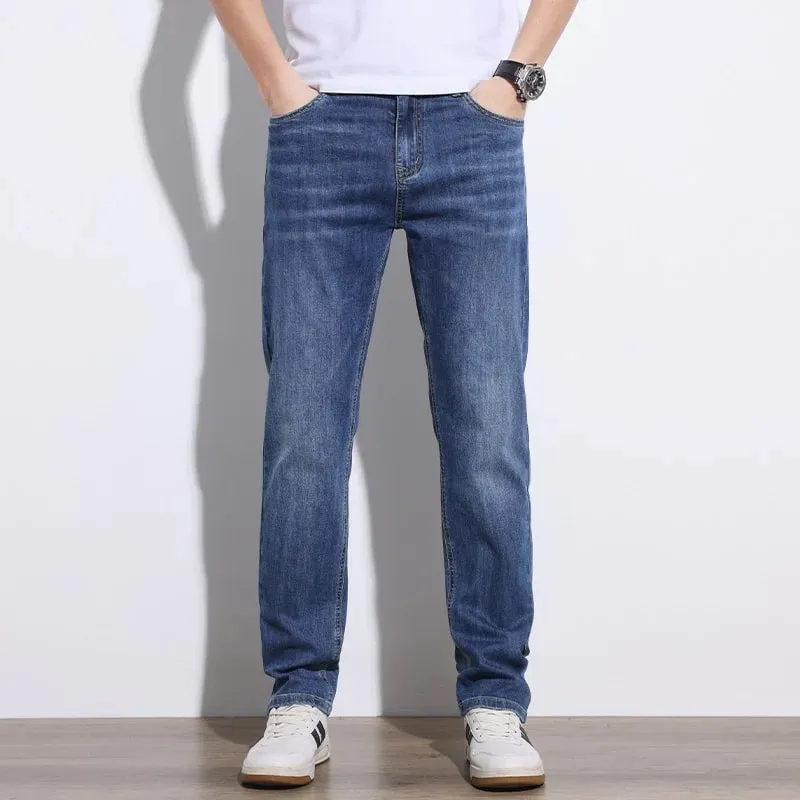 Men's Jeans Stretch Slim Regular Fit Gray Light Blue Dark Blue Jeans For Men Denim Pants Causal Streetwear Mens Clothing — image 11