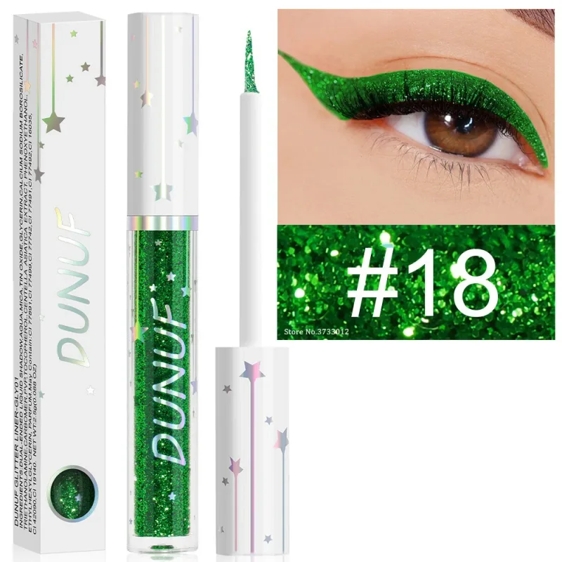 Diamond Blue Sequins Eyeliner Glitter Shiny Brighten Lying Silkworm Makeup Highlight Liquid Eye Liners Pigment Green Silver Gold — image 24