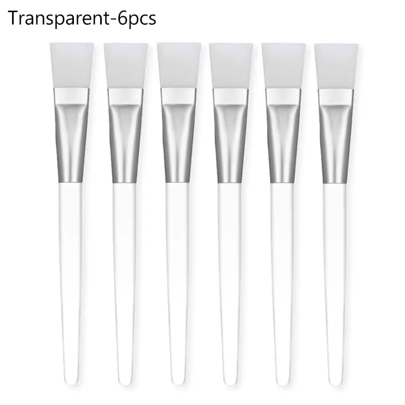 12/6/2pcs Facial Mask Brushes Set Face-Mask Applicator Soft Facial Application Brush with Clear Plastic Handle for Skin Care