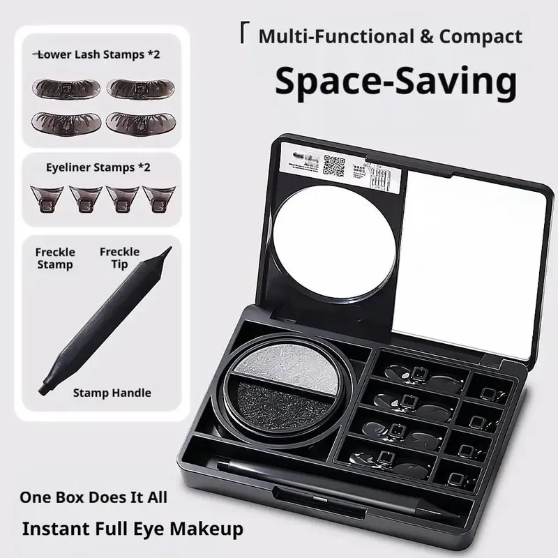 Waterproof 3 in1 Eyeliner Eyes Makeup Stamp Portable Lasting Smudge-Proof Stamp Ultra-Fine Natural Lower Eyelashes Makeup Tools