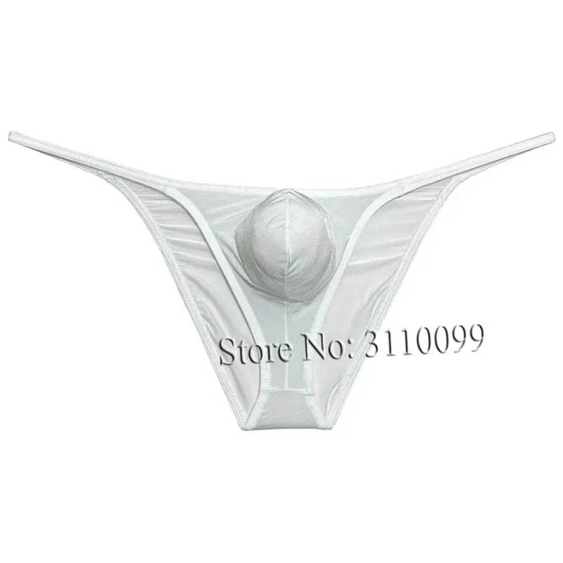 Men's Briefs Shiny Enhance Bikini Bulge Pouch Ruched Skimpy Underwear — image 15