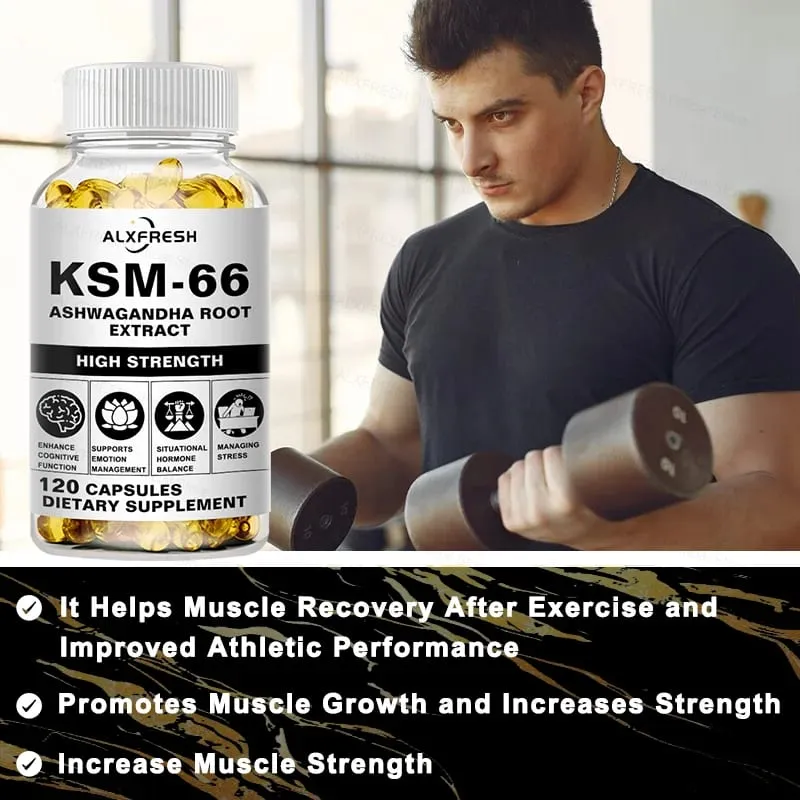 Ashwagandha Capsules Support Stress Relief and Mood Deep Sleep Increased Strength Endurance Muscle Growth and Hormone Balance