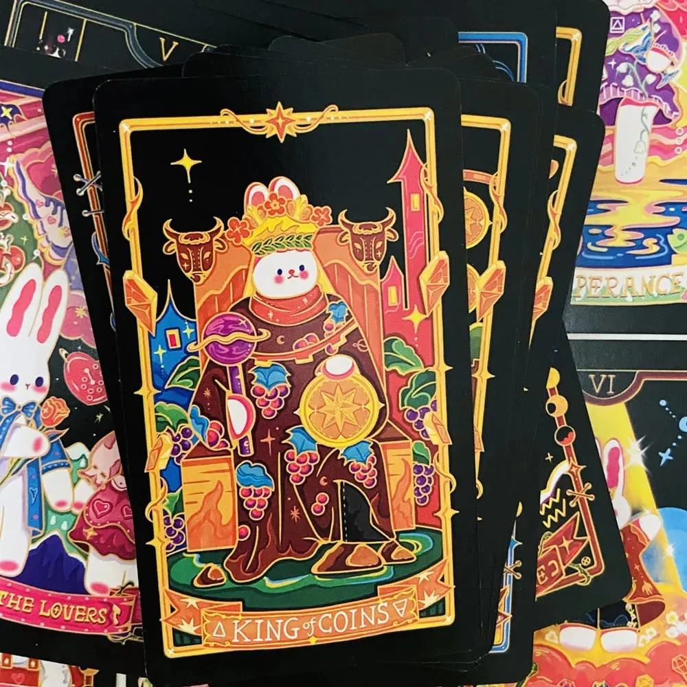Kad Tarot Galaxy Reverie 78pcs Kad Tarot Bertemakan Arnab Comel Tunggu Permainan Papan