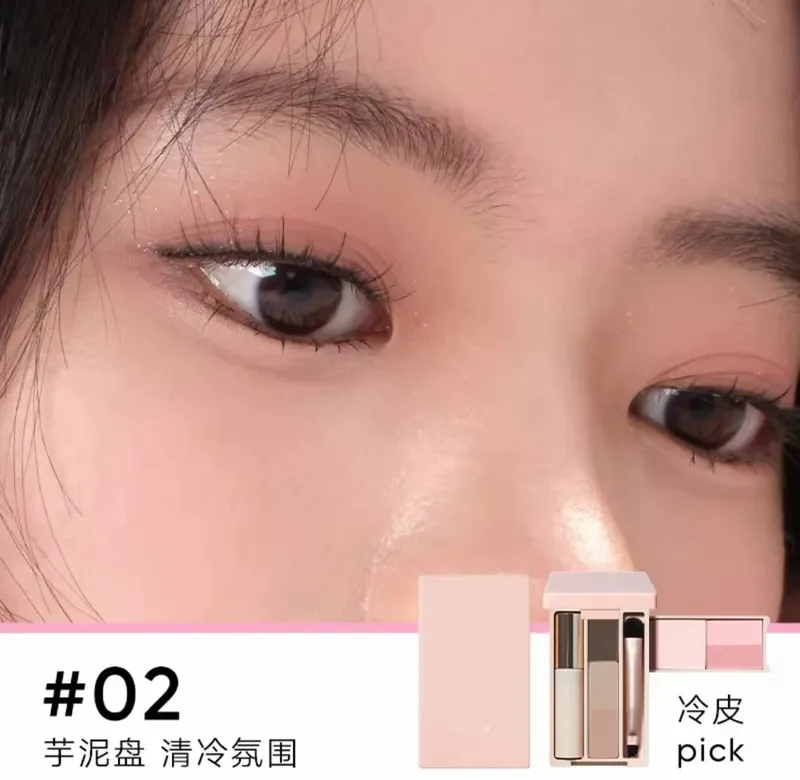 Judydoll All-in-One Eyebrow Palette PortableMultiFunction Eyeshadow Blusher Makeup Set For Travel Blush Contouring