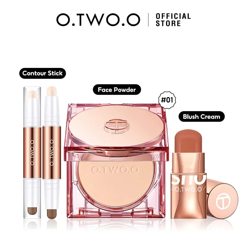 O.TWO.O Face Makeup Set Foundation Cream Brush Concealer Moisturiz Smooth Waterproof Full Coverage Long-Lasting Face Makeup