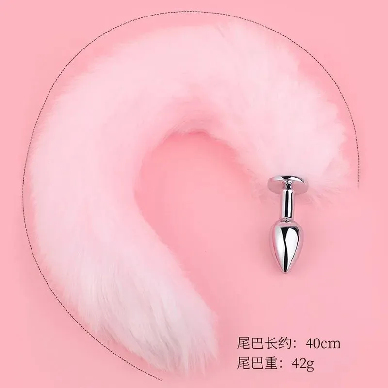 Sex Sm Props Metal Anal Plug Solid Color Fox Tail Anal Plug Backyard Development Training Plug Anal Toys Expand The Anus — image 9