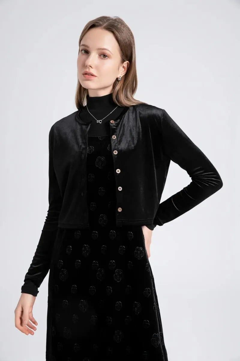 AS 2024 Fall- winter velvet woman clothes adjustable strap dress + basic tops + cardigan + sleeveless dress (ship out in 1 day) — image 4