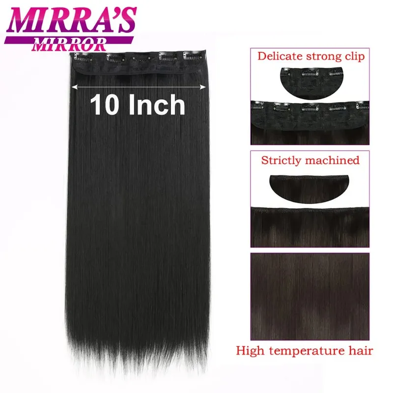 Synthetic Clip in Hair Extensions 6 Pcs/Set 16 Clips Long Straight Hairpieces Clip On Hair Extension for Women Blonde — image 5