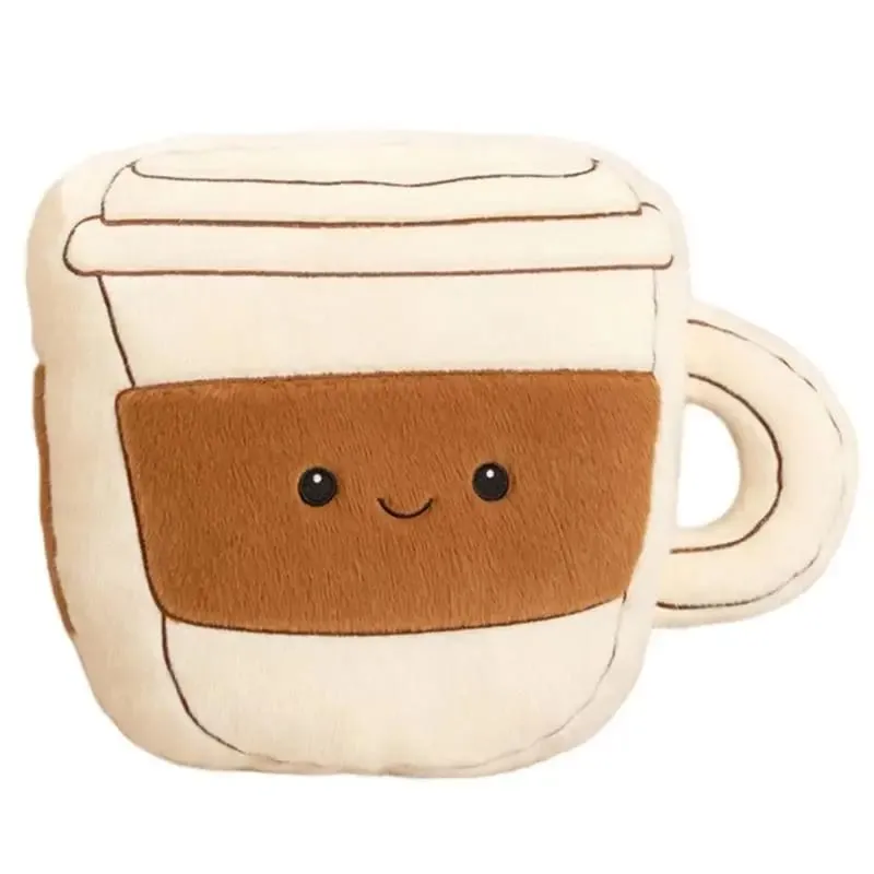 U13F Coffee Bean Plush Doll Soft Short Plush Pillow with PP Cotton Filled Decorative Throw Pillow for Bedroom Couch Desk — image 3