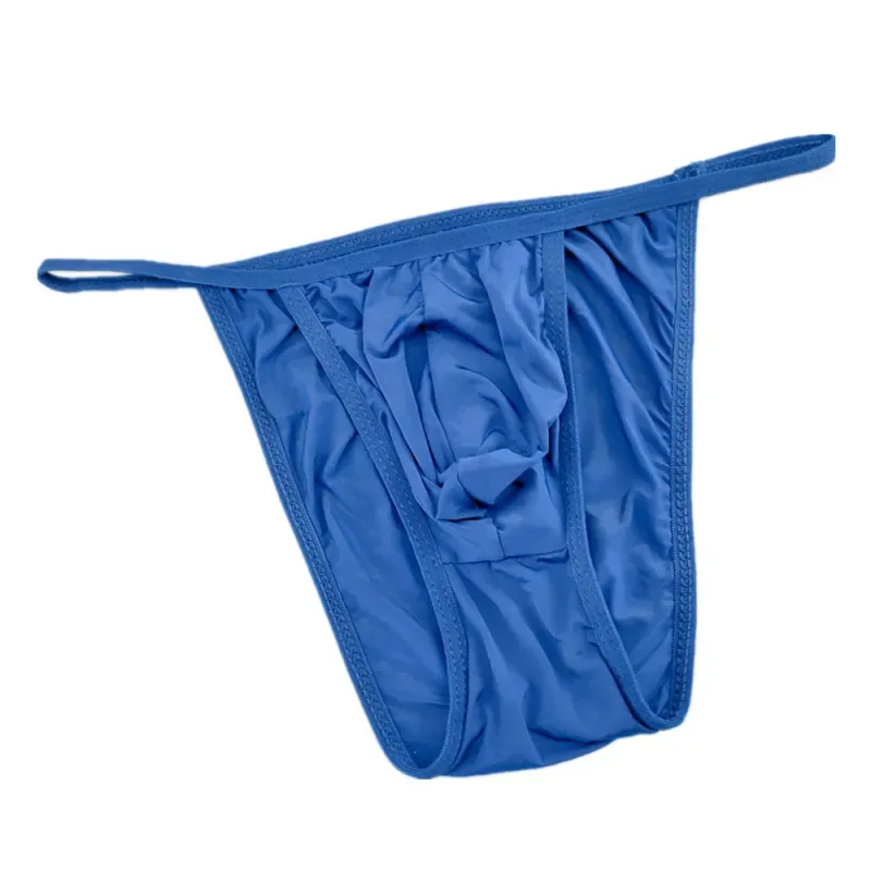 Translucent Bulge Pouch Underwear Thin Waistband Mens Ice Silk Nylon Briefs Low Rise Summer Male Panties — image 1