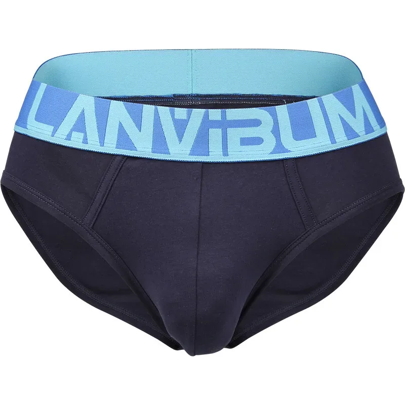 LM644 Summer Men's Briefs Colorful Bright Ribs Cotton Mid-waist Simple Comfortable Breathable U-bullet Bag Soft Youth Underwear — image 11