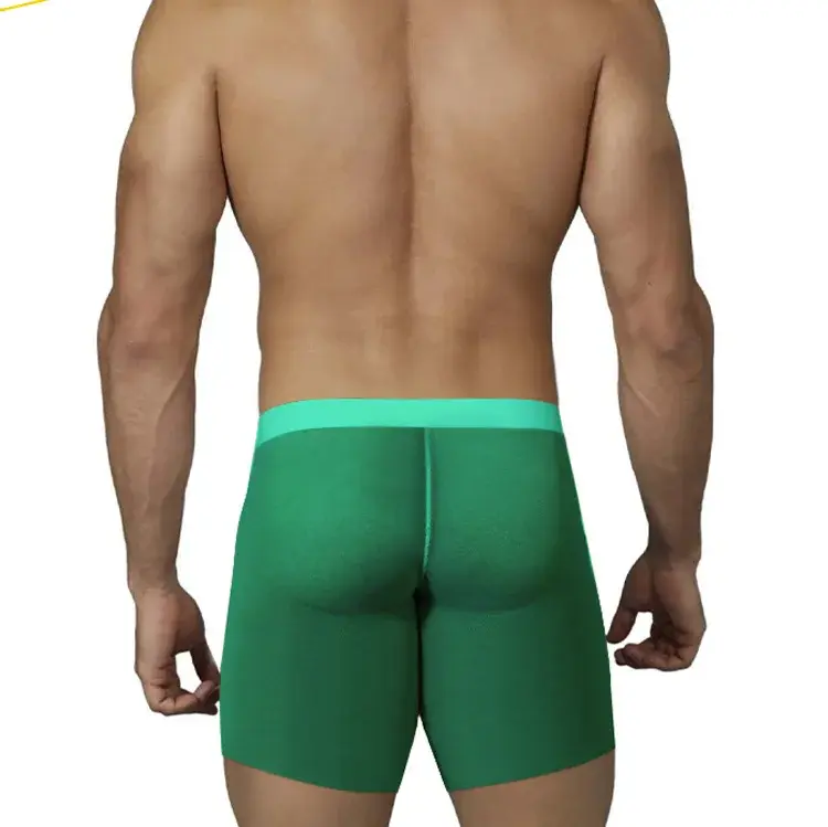 Sous-vêtements Ultra-fins pour hommes, Boxer Long, short rafraîchissant en soie glacée, sous-vêtements transparents pour Fitness, maille sans couture, 0.01mm — image 9