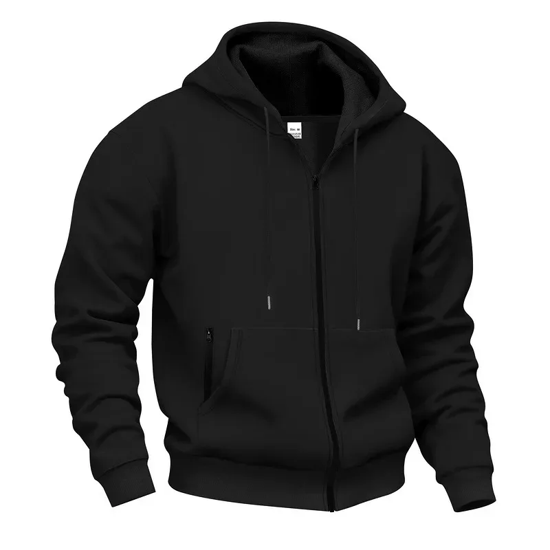Baru 2026 Musim Gugur Kasual Lelaki Lengan Panjang Zip Bertudung Kot Sweatshirt Fesyen Lelaki Luaran Pakaian Sukan Jaket Hoodies — image 7