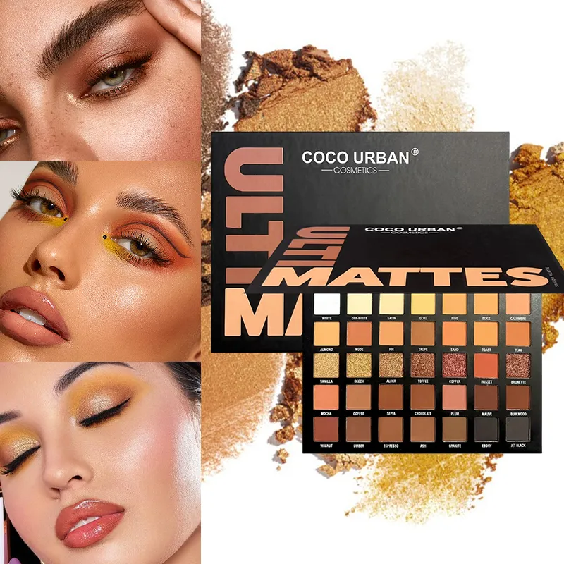 35 Shades Matte & Shimmer Eyeshadow Palette Warm Nude Brown Large Makeup Palette Highly Pigmented Long Lasting for Daily Party