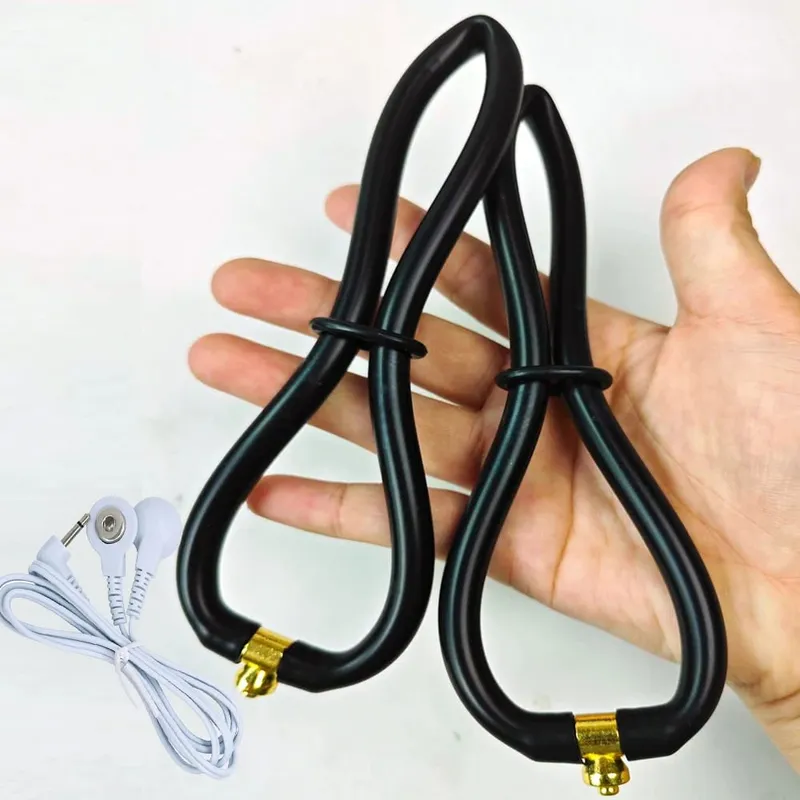 Male Electro Shock Penis Ring Electric Stimulation Massage Cock Ring Delay Time Ring Medical Themed Toys Sex Product Accessories
