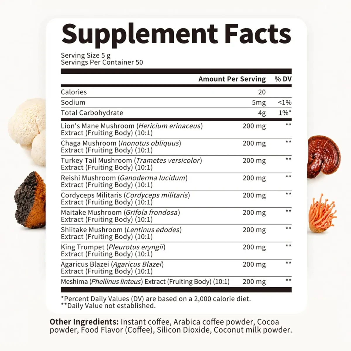 Beworths Reishi Mushroom Coffee Boost Brain Memory and Cognitive Clarity Immune System & Digestion Health Energy Supplement