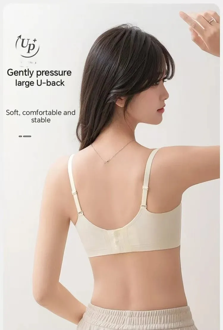 2025 Nahtloser Push-up-BH, kleine Brüste, raffend, vergrößernd, Anti-Durchhängen, dünnes Oberteil, dicke Unterseite, ohne Bügel, Dessous für Damen — image 5