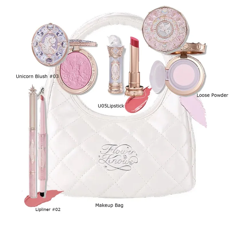 Flower Knows Makeup Set Box Full Swan Bear Garden Collection Embossed Blush Shine Lipstick Kit Foundation All in Maquiagem Kit