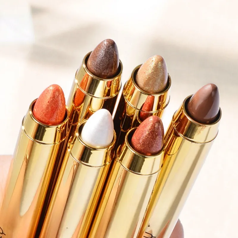 6color Eye Shadow Pen Eye Makeup Lying Silkworm Pen Double-ended Highlight Pen Eye Shadow Stick Women's Micro-pearl Matte Makeup