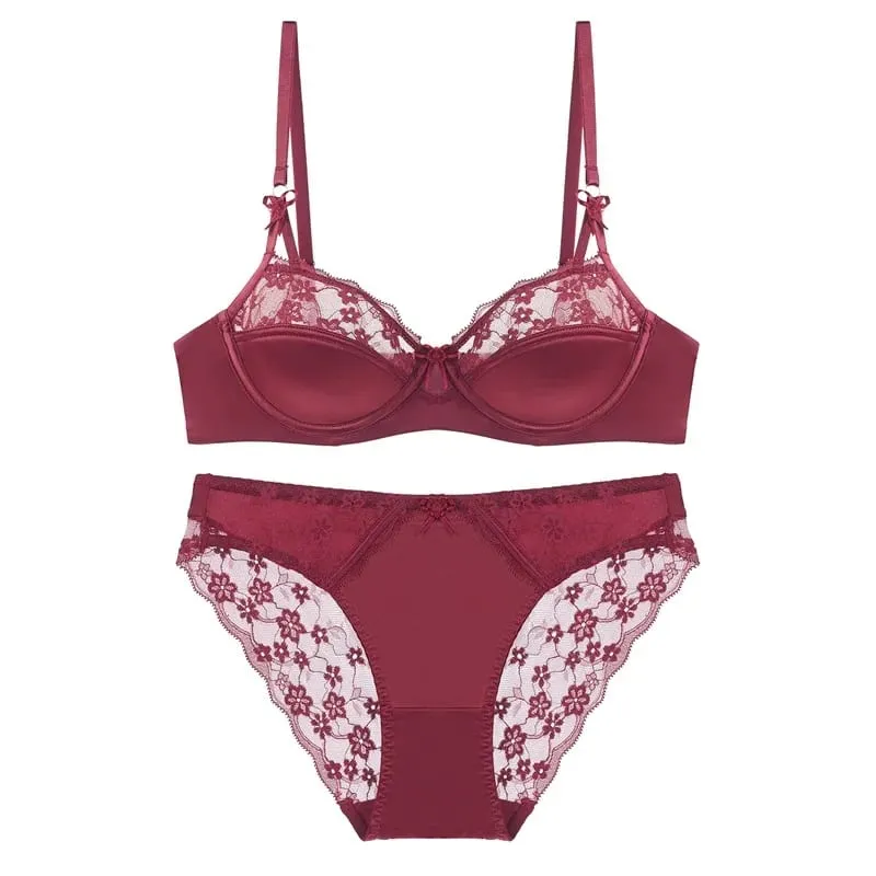Early Spring Teen Girls Pure Desire Lingerie Set U-Back Soft Support Satin Stitch Lace Comfort Underwear Anti-Sag for Youth — image 14
