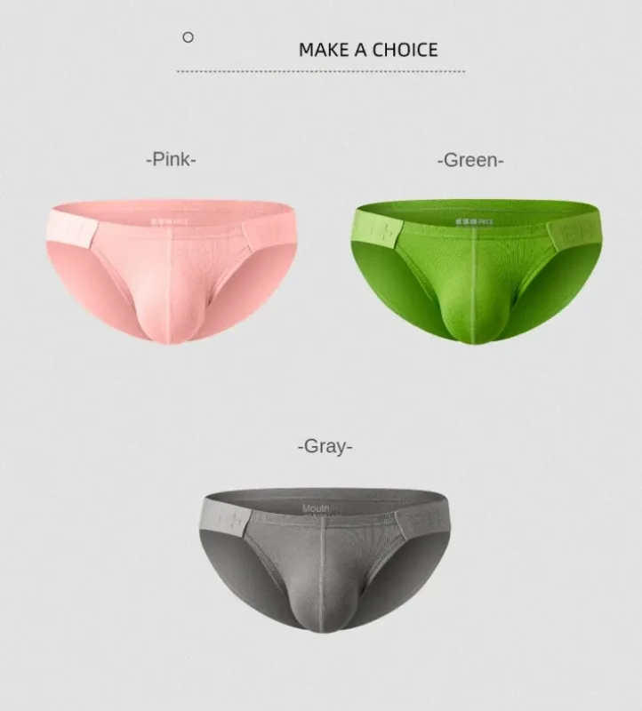 Mens Underwear Solid Color Low Waist Sweat-absorbing Large U Convex Pouch Sexy Mens Briefs — image 16