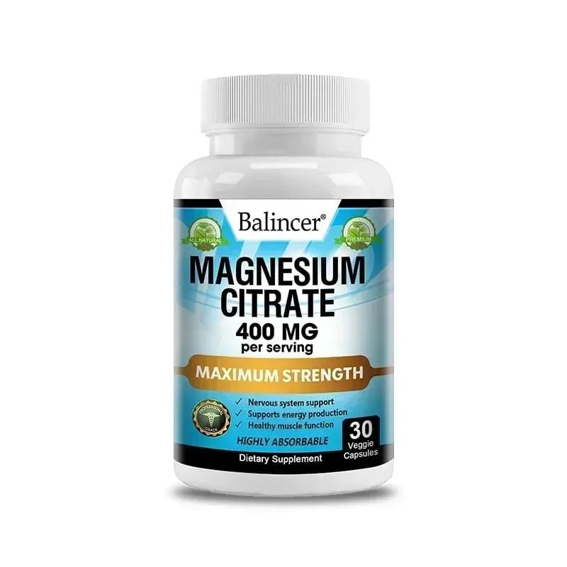 Balincer Magnesium Citrate Supplement Supports Muscle Nervous System Bone Heart Health and Provides Energy