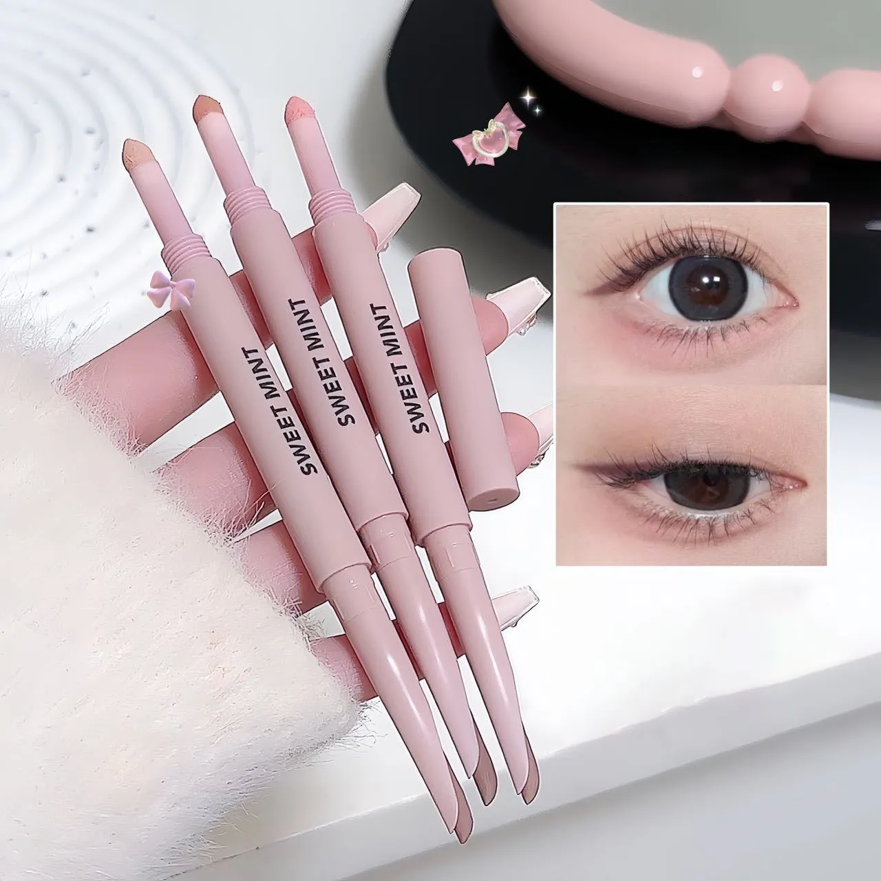 Sweetmint Meniscus Double-ended Silkworm Eyemakeup Highlight Naturally Brightening Long-lasting Eye Makeup Two-in-One — image 5