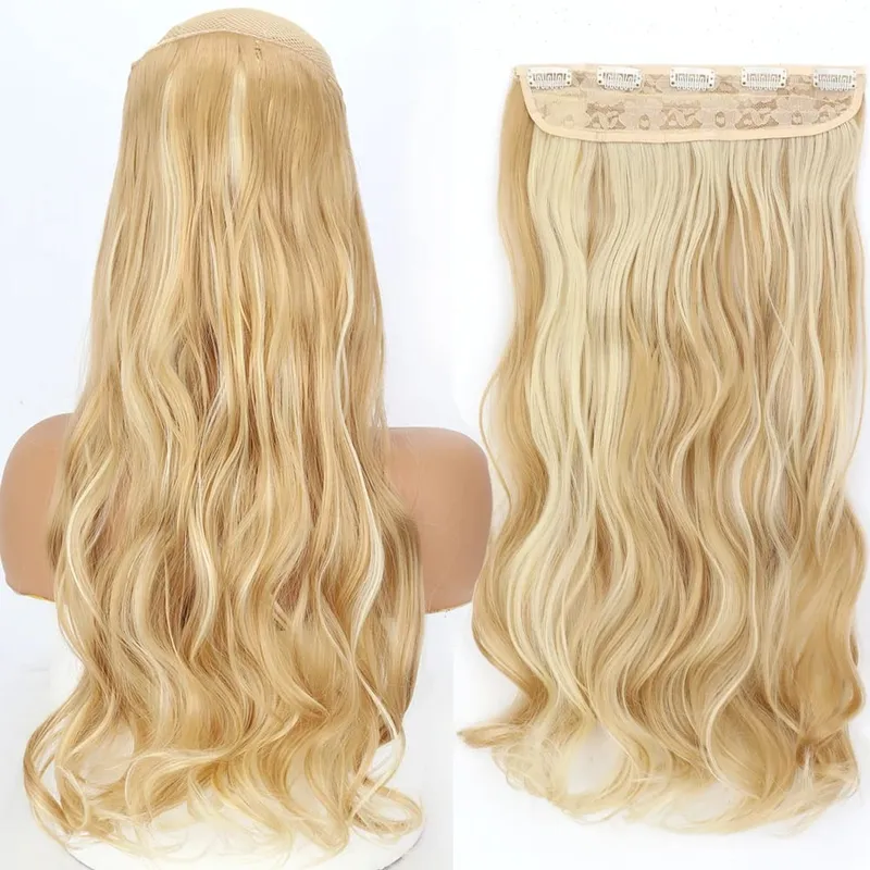 32inch Synthetic Hair Extensions One Piece 5 Clips Long Straight High Temperature Fiber Black Brown Hairpiece — image 23