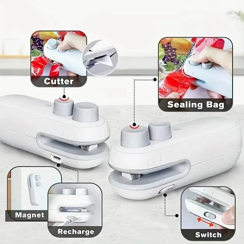 2in1 Plastic Bag Sealer Mini Portable Plastic Bags Sealing Machine Thermal Sealants Handheld Food Storage Packaging Heat Sealer — image 6