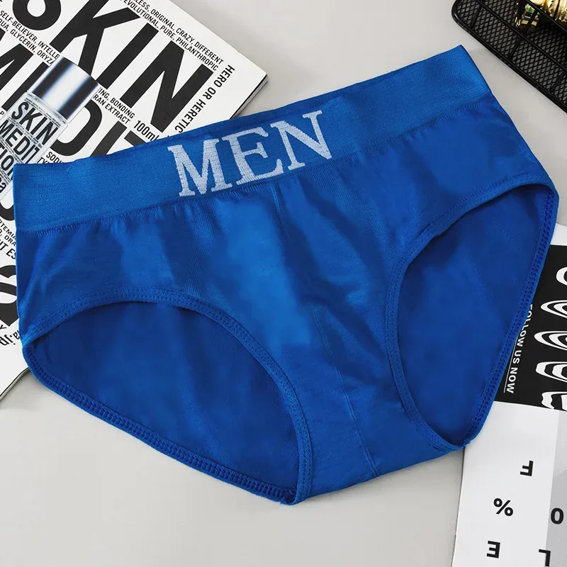 3Pcs/lot Men's Briefs Underwear Sexy Man Panties MEN Letter Underpants Breathable Comfortable Male Bikini Shorts Black Blue Red