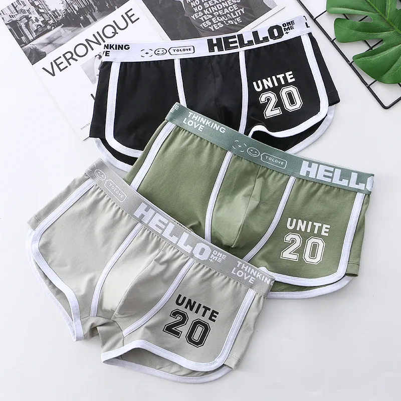 1/3pcs Men Underwear Sports Boxer Shorts Cotton Solid Color Sexy Panties Fashion Breathable Comfortable Underpants Man U Convex — image 41
