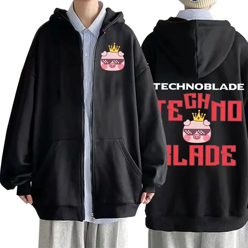 Technoblade Merch Print Zipper Hoodies Sweatshirts Harajuku Men Women Hip Hop Streetwear Casual Loose Hoodies Fashion Pullovers — image 26