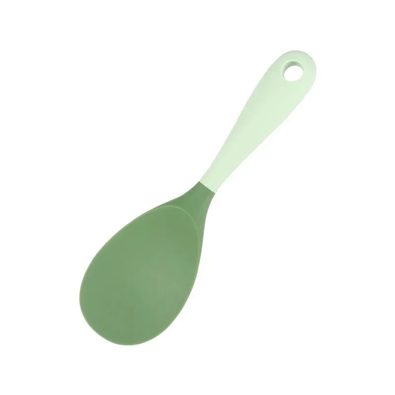 6-Piece Silicone Kitchen Utensil Set: Chinese Spatula Soup Ladle Slotted Turner Pasta Spoon Salad & Honey Scrapers for Non-S — image 14