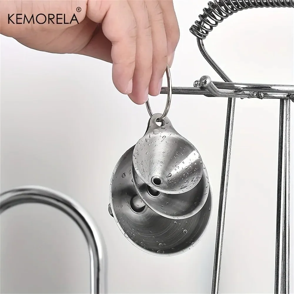 3PCS Stainless Steel Silver Funnel Kitchen Oil Spill Dispenser Wine Leak Tool Kitchen Funnel Drain Tool — image 5