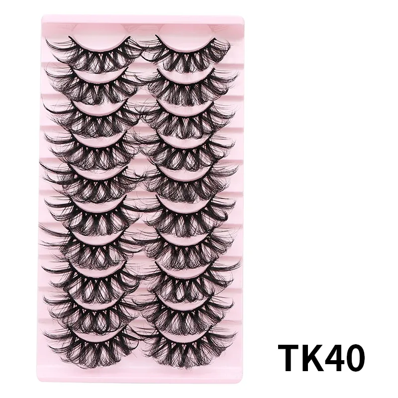 10 Pairs Russian DD Curl Bulk Fluffy Strip Lashes Natural Soft False Eyelashes Reusable Handmade Eye Lashes for Daily&Party — image 23