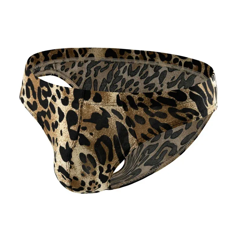 Sexy Men's Briefs Underwear Leopard Pattern Low Waist Soft Slip Briefs Lingerie Underpants Pouch Tangas Sexis De Hombre — image 6