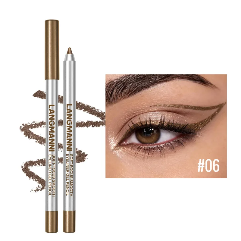 Matita gel per eyeliner brillante perlescente, impermeabile e resistente al sudore, a lunga durata, liscia e facile da colorare, trucco per gli occhi delle donne — image 13