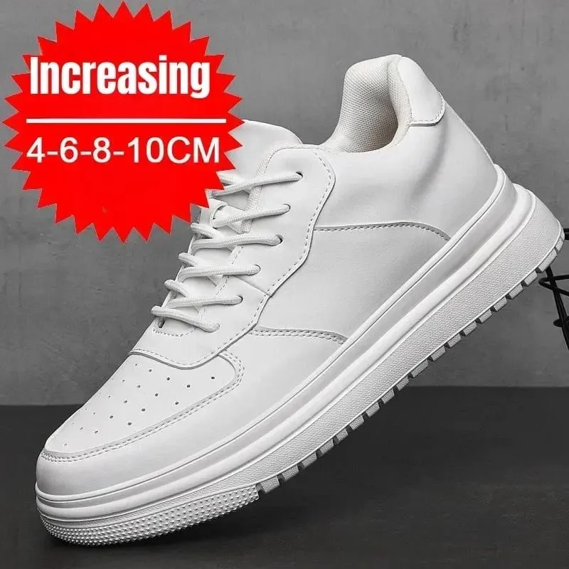 Sepatu Penambah Tinggi Baru untuk Pria 10Cm Sepatu Lift Tak Terlihat Sepatu Olahraga Kulit Putih Zapatillas De Hombre Ukuran Besar 46 — image 2