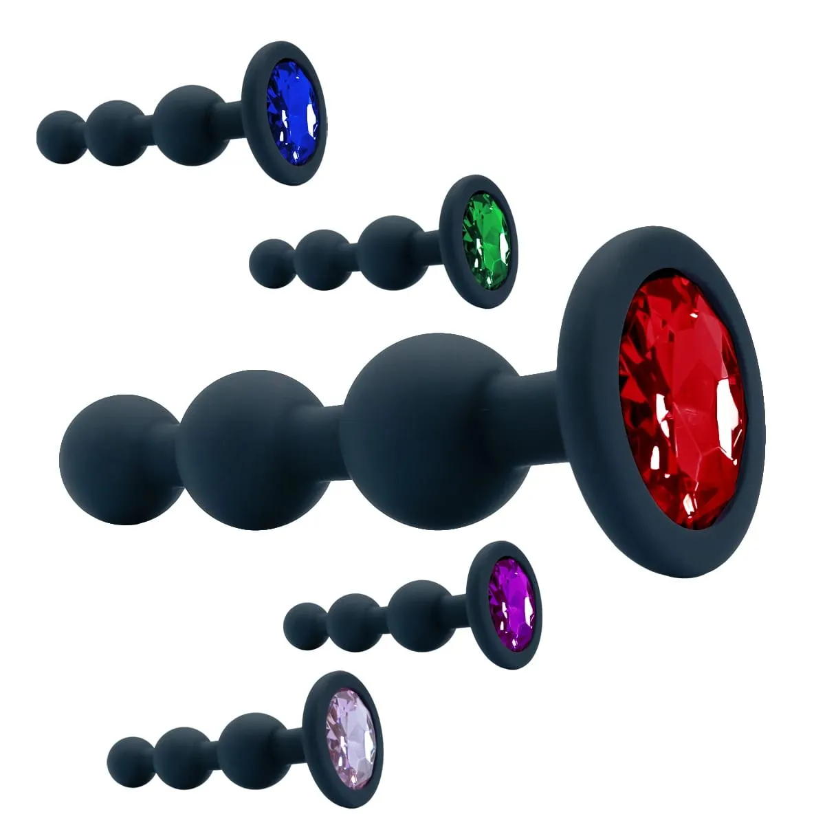 Black Silicone 3 Ball Anal Beads Sex Anal Plug Crystal Base Butt Plug Analplug But Plug Anal Trainer Toys Sex Toys For Woman — image 1