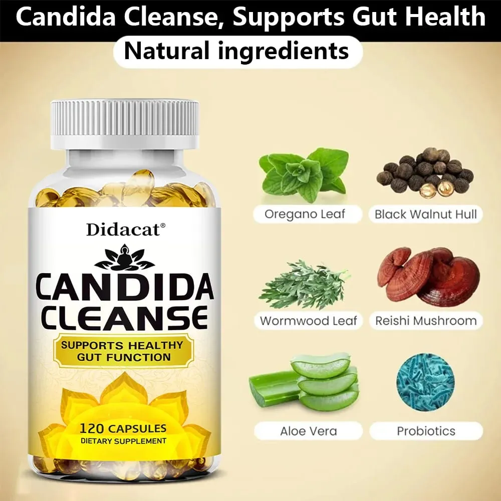 Candida Cleanse – enthält natürliche Kräuter und Probiotika zur Unterstützung einer gesunden Darmfunktion und eines gesunden Immunsystems, geeignet für Unisex — image 3