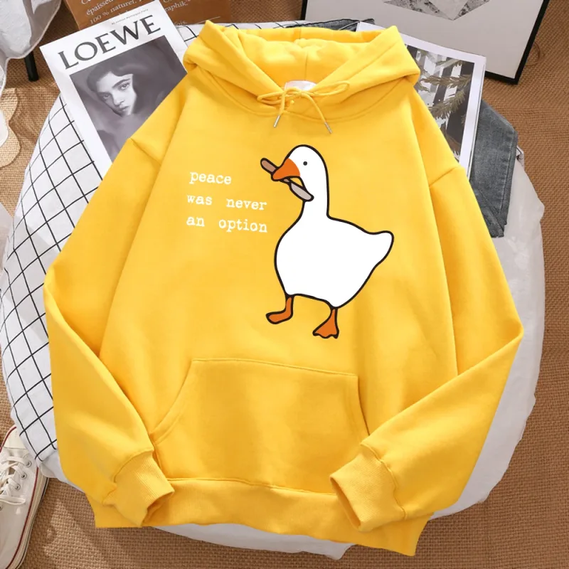 Peace Was Never An Option Printed Hoosie Men Street Oversize Autumn Hooded Hipster Soft Hoodies Hip Hop Warm Sportswears — image 3