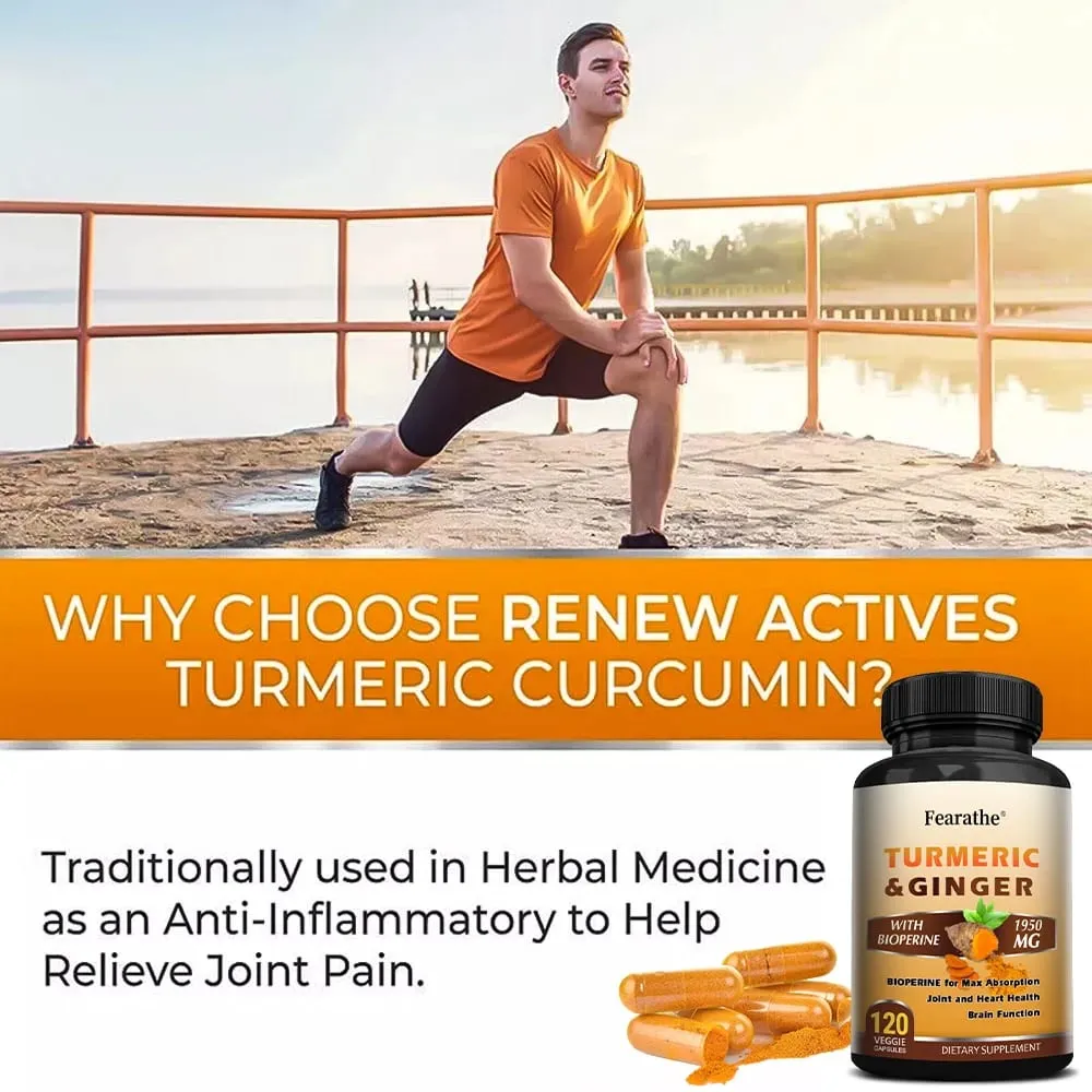 Curcumine de curcuma biologique 1500 mg gélules avec gingembre et poivre noir soutiennent le bien-être digestif et immunitaire des muscles articulaires — image 6