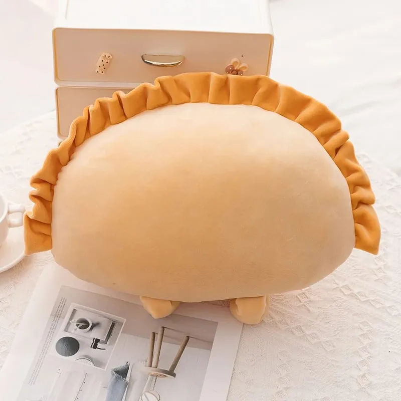 Nuevo 35cm Dumpling Plushies almohada cojín comida Kawaii bola de masa frita juguete suave corazón flor de cerezo abrazo almohada lindo regalo