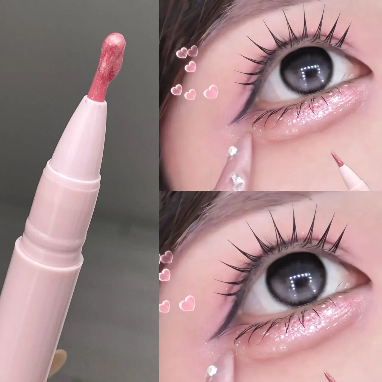 Herorange Glitter Shimmer Eyeliner Pen Sparkly Highlighter for under Eye Smooth Liquid Lying Silkworm Makeup Pen — image 1
