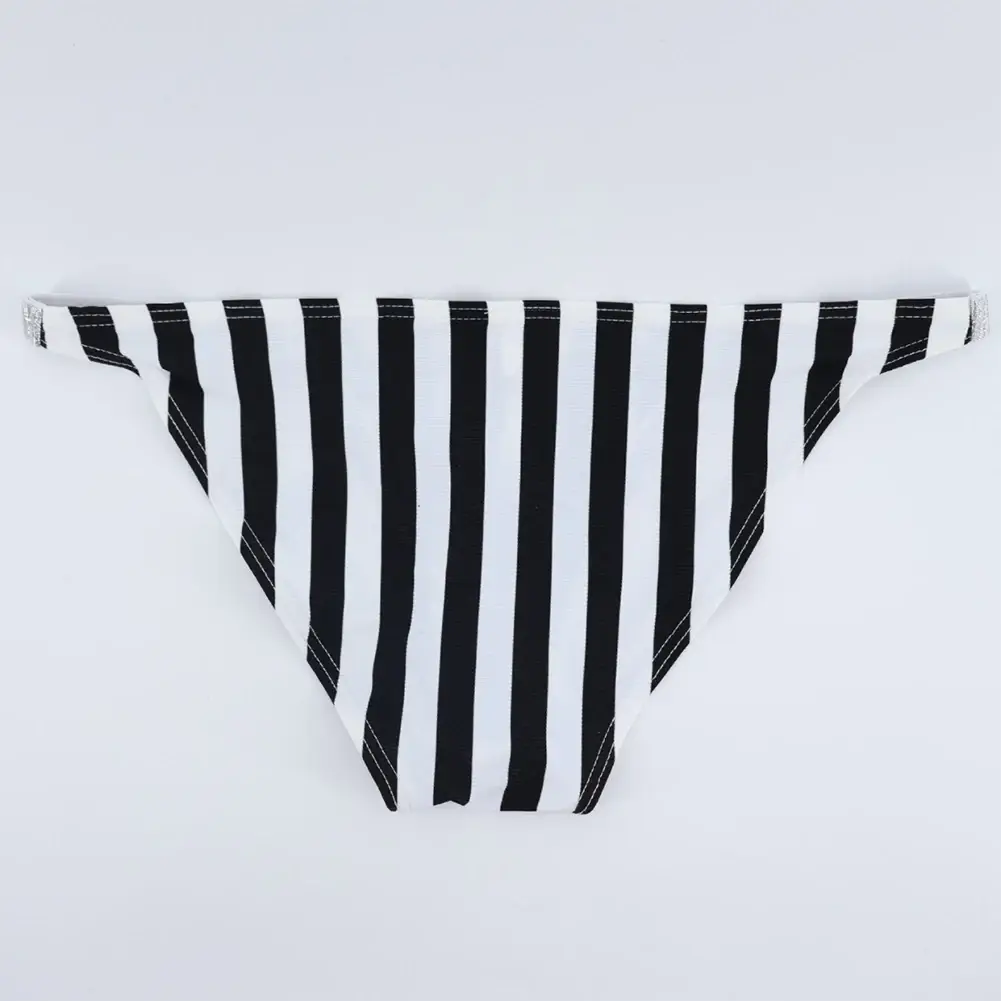 Comfortabele heren lingerie slips bikini zwart wit gestreept ondergoed sport casual man tanga slipje jockstrap zakje — image 2