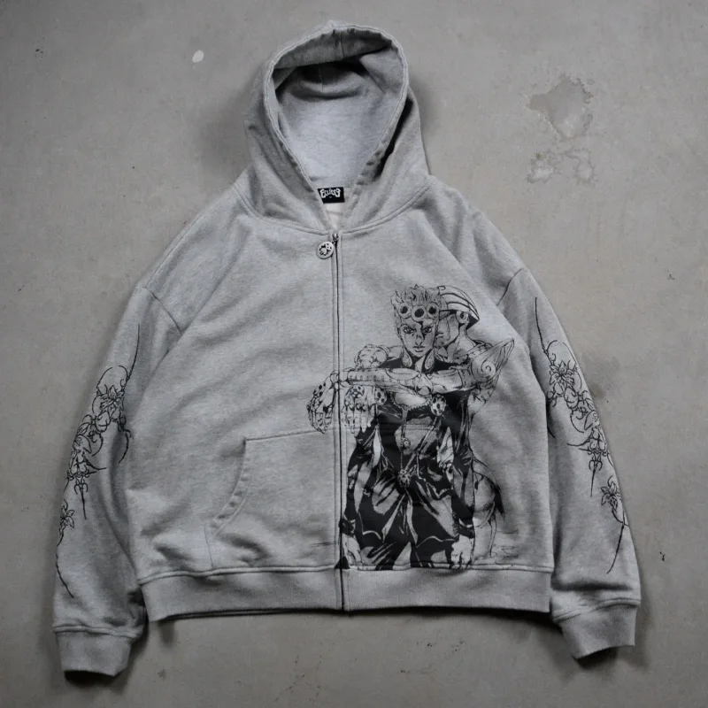 Harajuku Horror Face Hoodies Oversized Mens Womens Zipper Hoodie Hip Hop Couples Unisex Y2k Street Sweatshirt