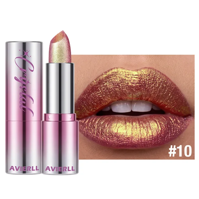 6 Color Polarised Shimmer Lipstick Metallic Pearlescent Pink Glitter Lipstick Waterproof Lasting Lip Tint Women Cosmetics Makeup