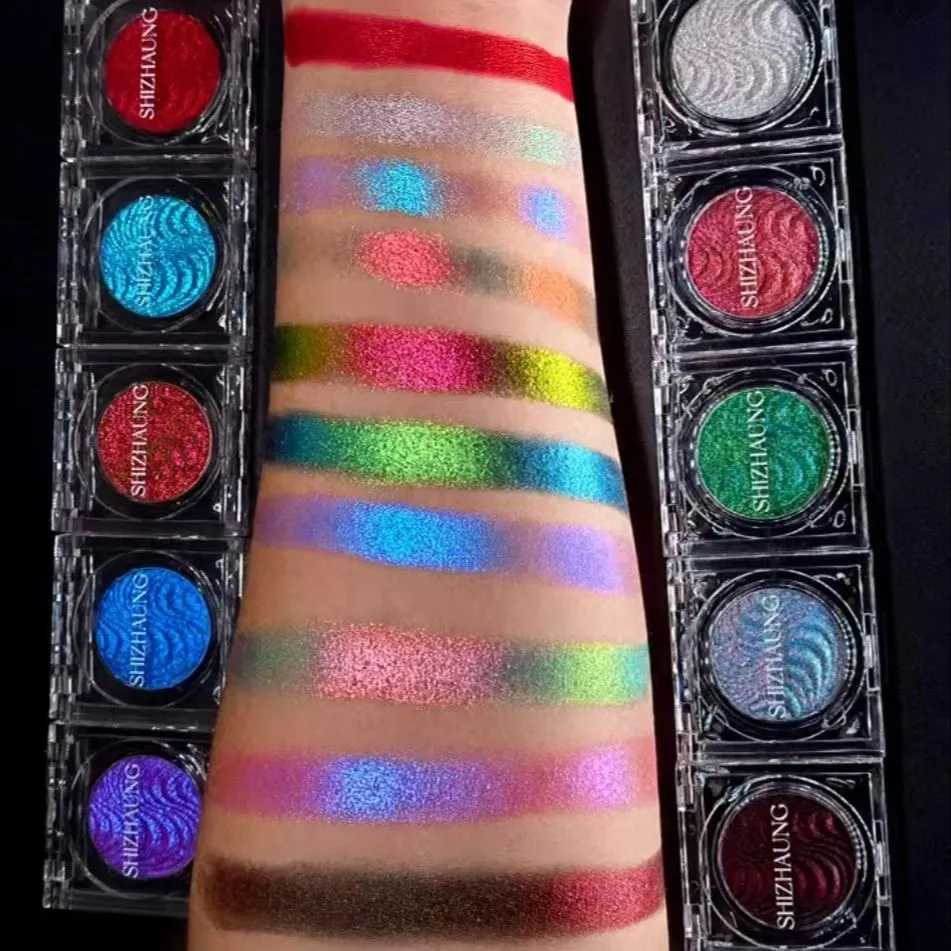Chameleon Eyeshadow Powder Monochrome Matte Shimmer Metallic Glitter Gothic High Gloss High Colors Fine Flash lasting Eye Makeup — image 3